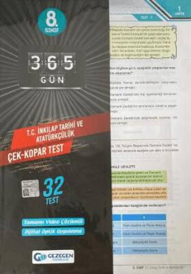 Gezegen 8.Sınıf Yeni T.C İnkılap Tarihi Ve Atatürkçülük Çek Kopar Yaprak Test - Kolektif kitap kapağı