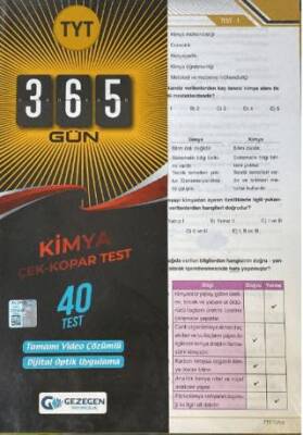 Gezegen Yayıncılık TYT 365 Gün Kimya 40 Yaprak Test - Kolektif kitap kapağı