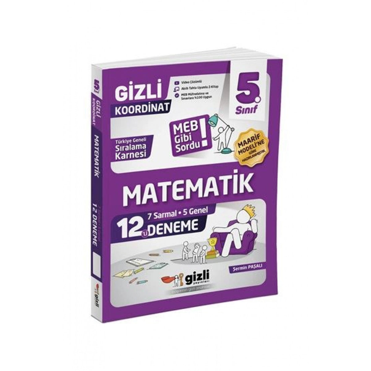 Gizli Yayınları 5. Sınıf Matematik 12'li Deneme-Meb Gibi Sordu kitap kapağı