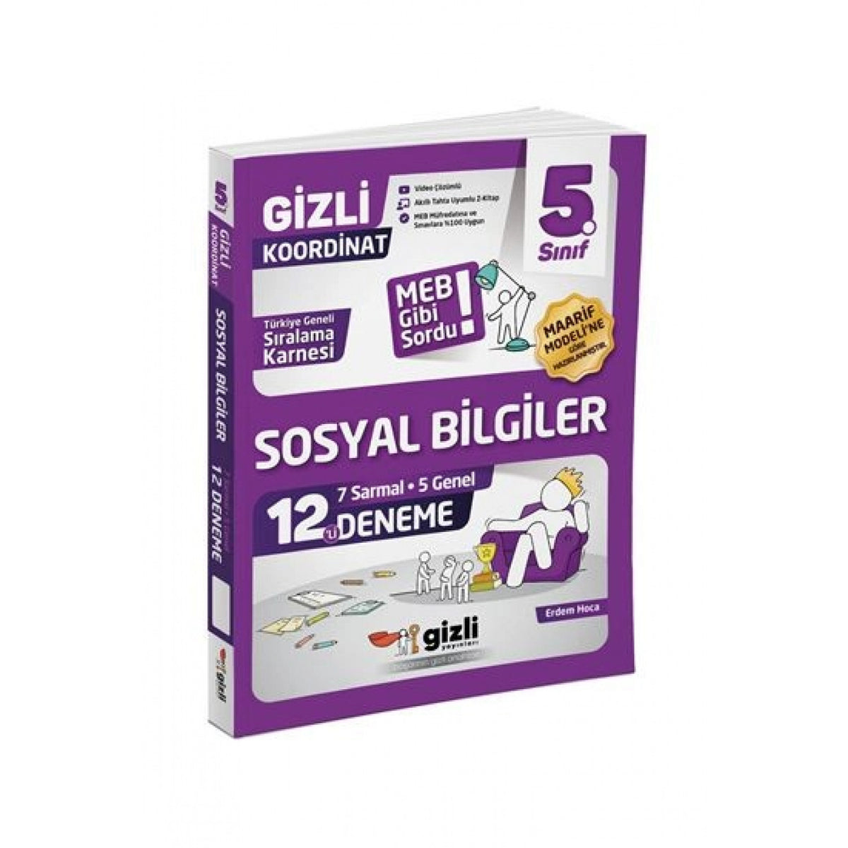 Gizli Yayınları 5. Sınıf Sosyal Bilgiler 12'li Deneme-Meb Gibi Sordu kitap kapağı