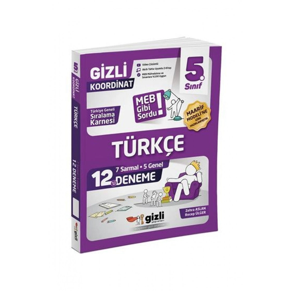 Gizli Yayınları 5. Sınıf Türkçe 12'li Deneme-Meb Gibi Sordu kitap kapağı