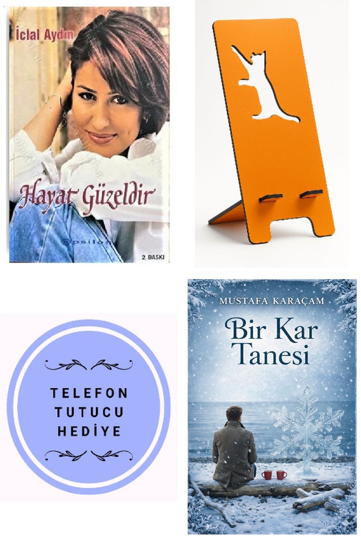 Hayat Güzeldir - İclal Aydın + Telefon Tutucu + Bir Kar Tanesi kitap kapağı