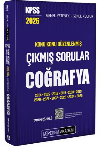 2026 KPSS Genel Yetenek Genel Kültür Konu Konu Düzenlenmiş Tamamı Çözümlü Çıkmış Sorular Coğrafya | Pegem Akademi Yayıncılık (Ciltsiz) - Resim 1
