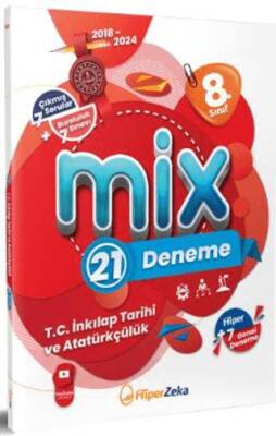 8. Sınıf MİX T.C. İnkılap Tarihi ve Atatürkçülük 21 Deneme Hiper Zeka Yayınları - Kolektif kitap kapağı