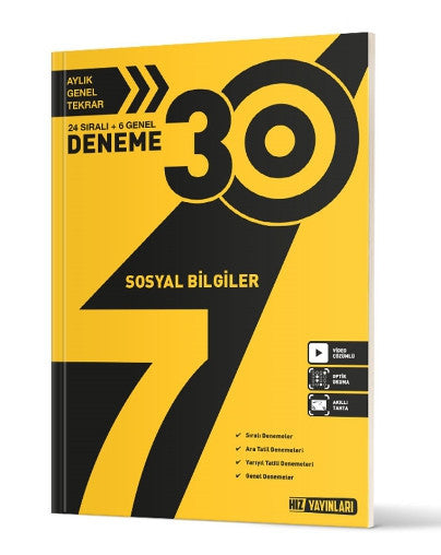 Hız Yayınları 7. Sınıf Sosyal Bilgiler 30 lu Deneme kitap kapağı