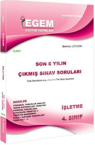 4. Sınıf İşletme Çıkmış Sınav Soruları