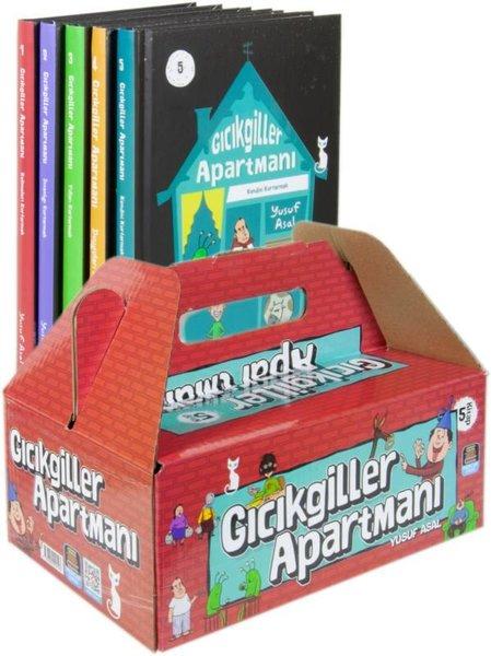 Gıcıkgiller Apartmanı Serisi Seti - 5 Kitap Takım- Kutulu | Mercan Okul (İnce Kapak) - Resim 1
