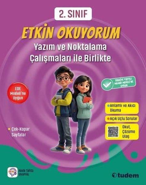 2 .Sınıf Etkin Okuyorum-Yazım ve Noktalama Çalışmaları ile Birlikte | Tudem Yayınları - Ders Kitapları (İnce Kapak) - Resim 1