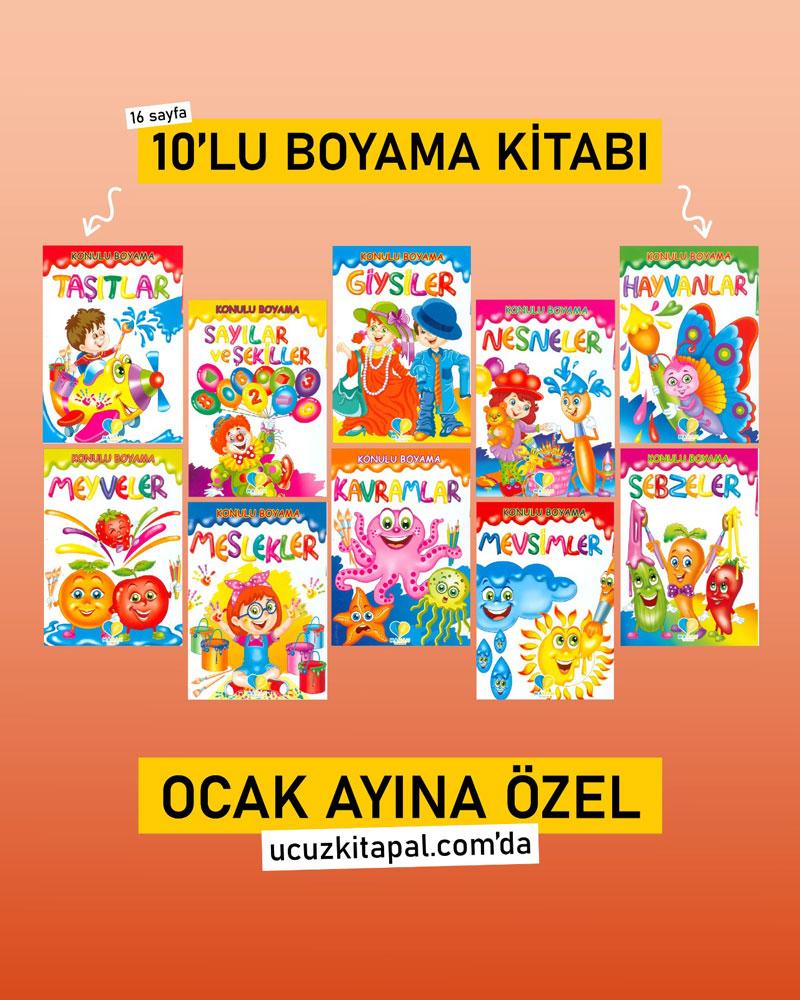 10lu Boyama Kitabı Seti Manan Yayıncılık - Resim 1
