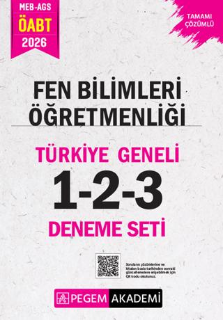 2026 MEB AGS ÖABT Fen Bilimleri Öğretmenliği Tamamı Çözümlü Türkiye Geneli 1-2-3 (3'lü Deneme Seti) | Pegem Akademi Yayıncılık (Ciltsiz) - Resim 1
