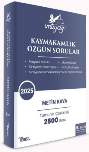 İmtiyaz Kaymakamlık Özgün Sorular - Metin Kaya kitap kapağı