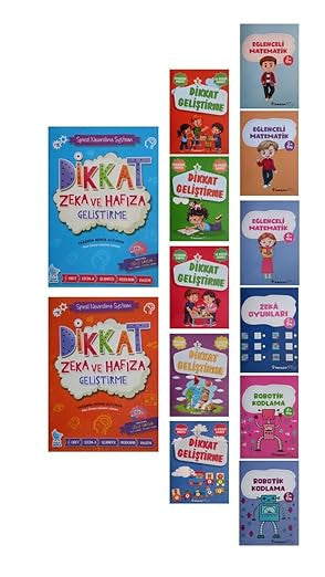 İnkılap Kitabevi 3-6 Yaş Çocuklar İçin Kodlama,Hafıza Teknikleri,Matematik Ve Dikkat Geliştirme Kitapları 13 Kitap kitap kapağı