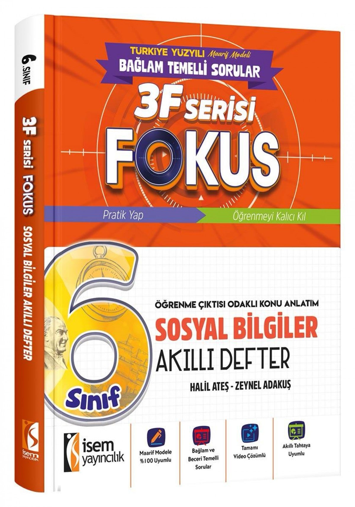 İsem 6. Sınıf Fokus Sosyal Bilgiler Akıllı Defter İsem Yayıncılık kitap kapağı
