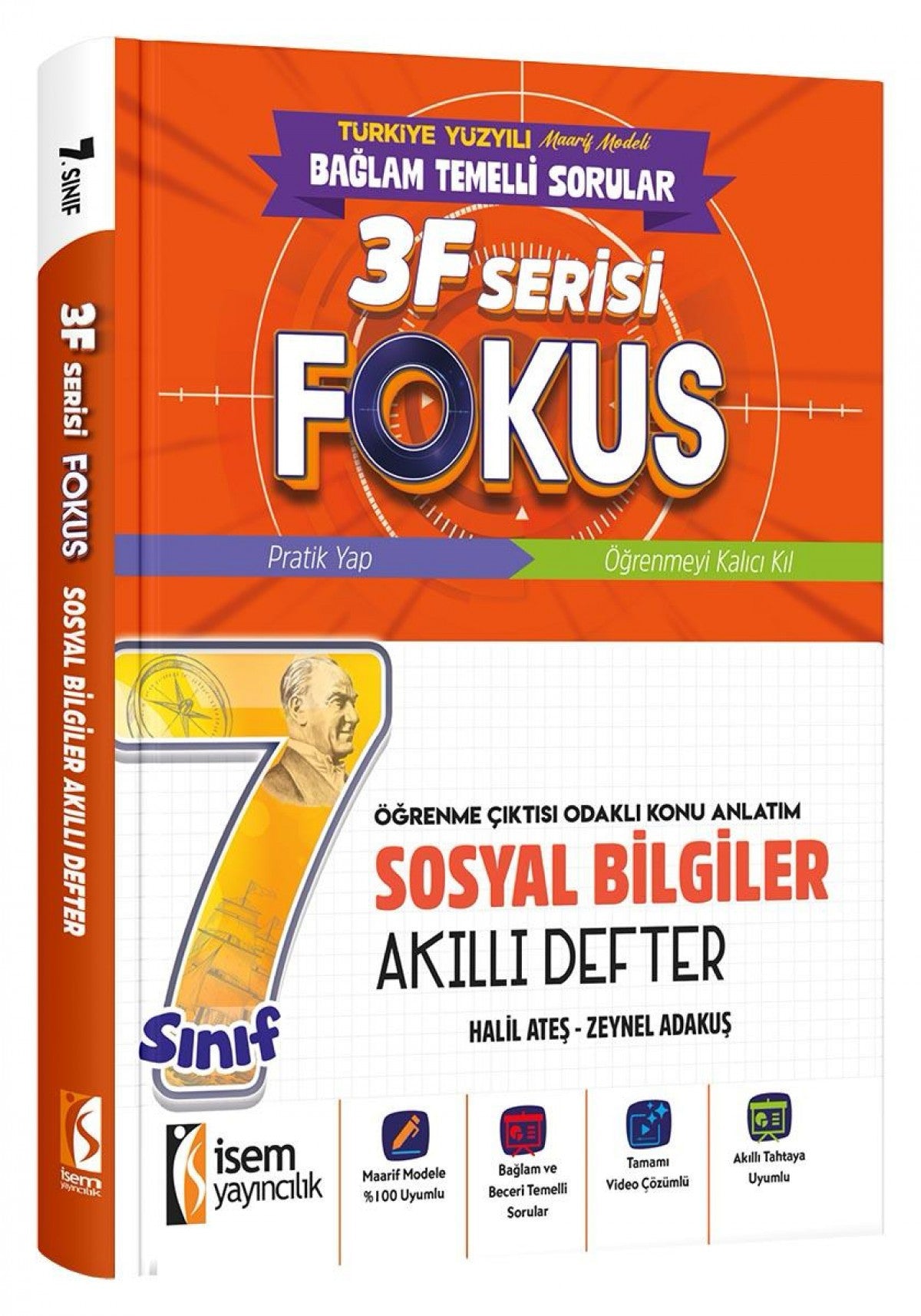 İsem 7. Sınıf Fokus Sosyal Bilgiler Akıllı Defter İsem Yayıncılık kitap kapağı