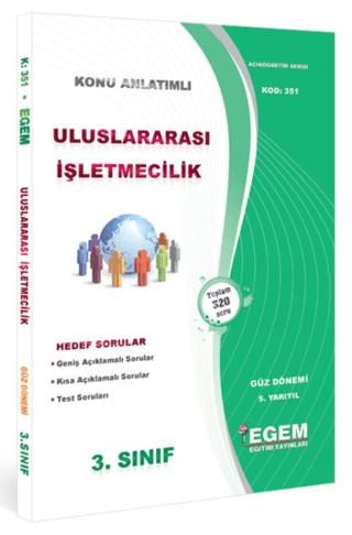 3. Sınıf 5. Yarıyıl Uluslararası İşletmecilik Konu Anlatımlı Soru Bankası Kod: 351