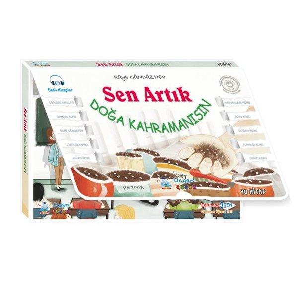 Sen Artık Doğa Kahramanısın Seti - 10 Kitap Takım - Kutulu 16 Sayfa (10 Kitaplı Okuma Seti + Değerle | Üçgen Çocuk (İnce Kapak) - Resim 1