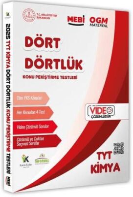 2026 YKS-TYT MEBİ-OGM Dört Dörtlük Kimya Pekiştirme Testi Soru Bankası Video Çözümlü - Kolektif kitap kapağı