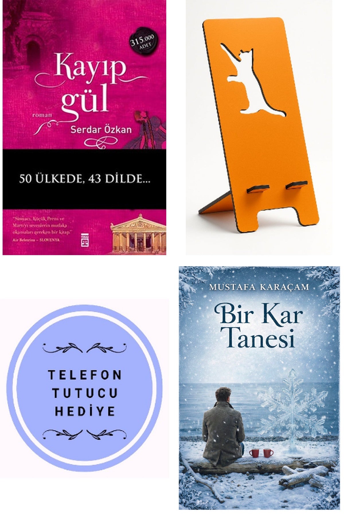 Kayıp Gül - Serdar Özkan + Telefon Tutucu + Bir Kar Tanesi kitap kapağı