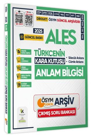 2025 ALES Türkçenin Kara Kutusu ANLAM BİLGİSİ (Sözcük-Cümle) PDF ve Video Çözümlü Konu Özetli Soru Bankası