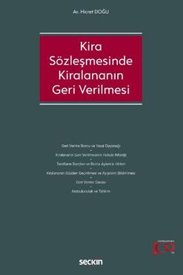 Kira Sözleşmesinde Kiralananın Geri Verilmesi - Hicret Doğu kitap kapağı