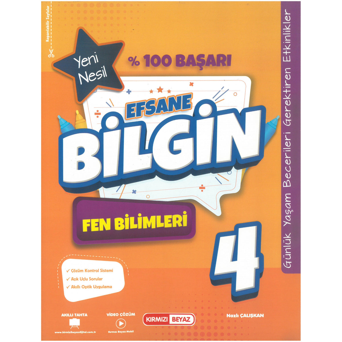 Kırmızı Beyaz Efsane Bilgin Fen Bilimleri 4.Sınıf kitap kapağı