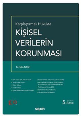 Kişisel Verilerin Korunması - Metin Turan kitap kapağı