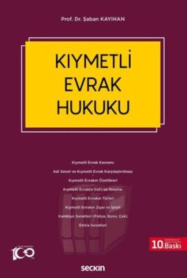 Kıymetli Evrak Hukuku - Şaban Kayıhan kitap kapağı