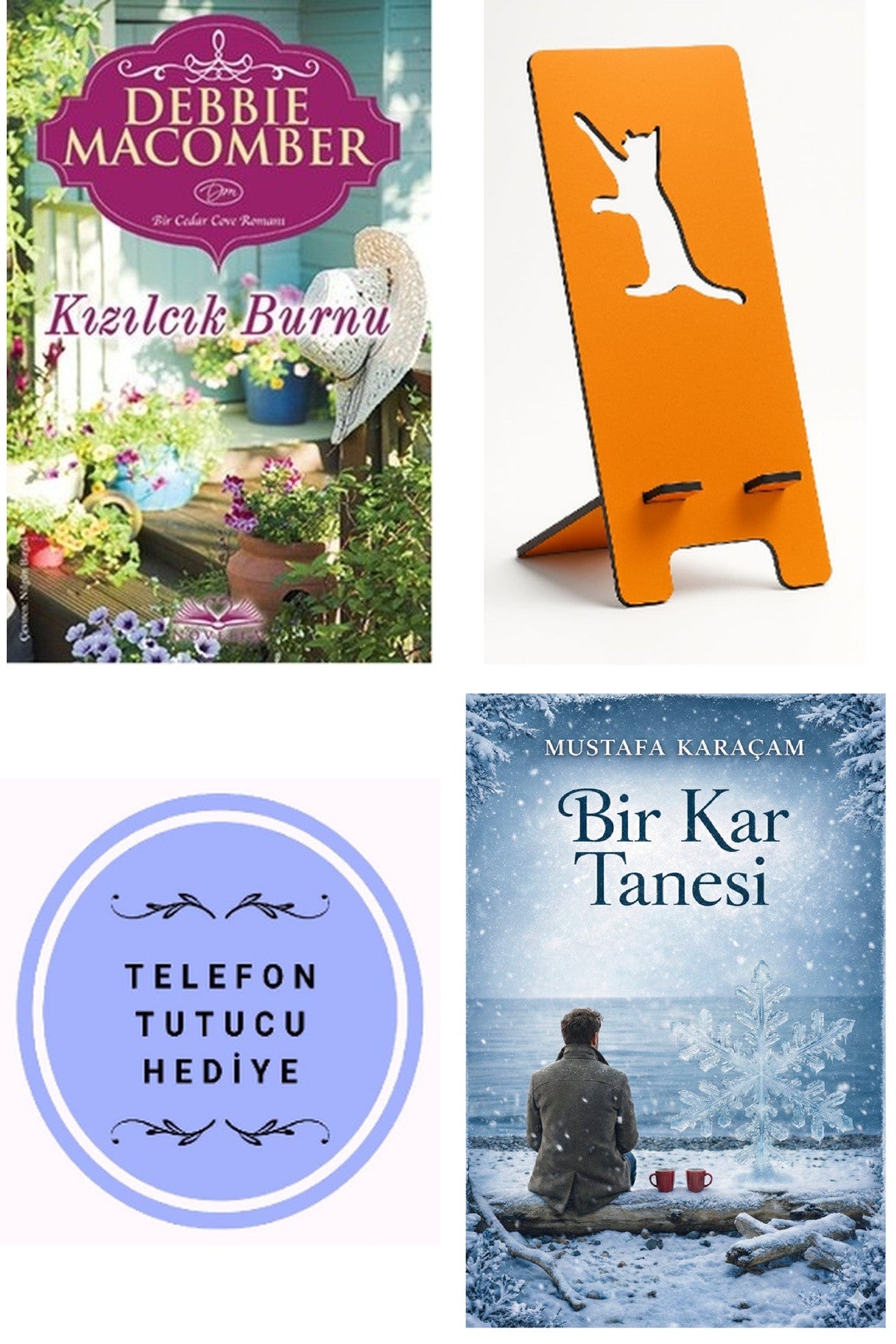 Kızılcık Burnu - Debbie Macomber + Telefon Tutucu + Bir Kar Tanesi kitap kapağı