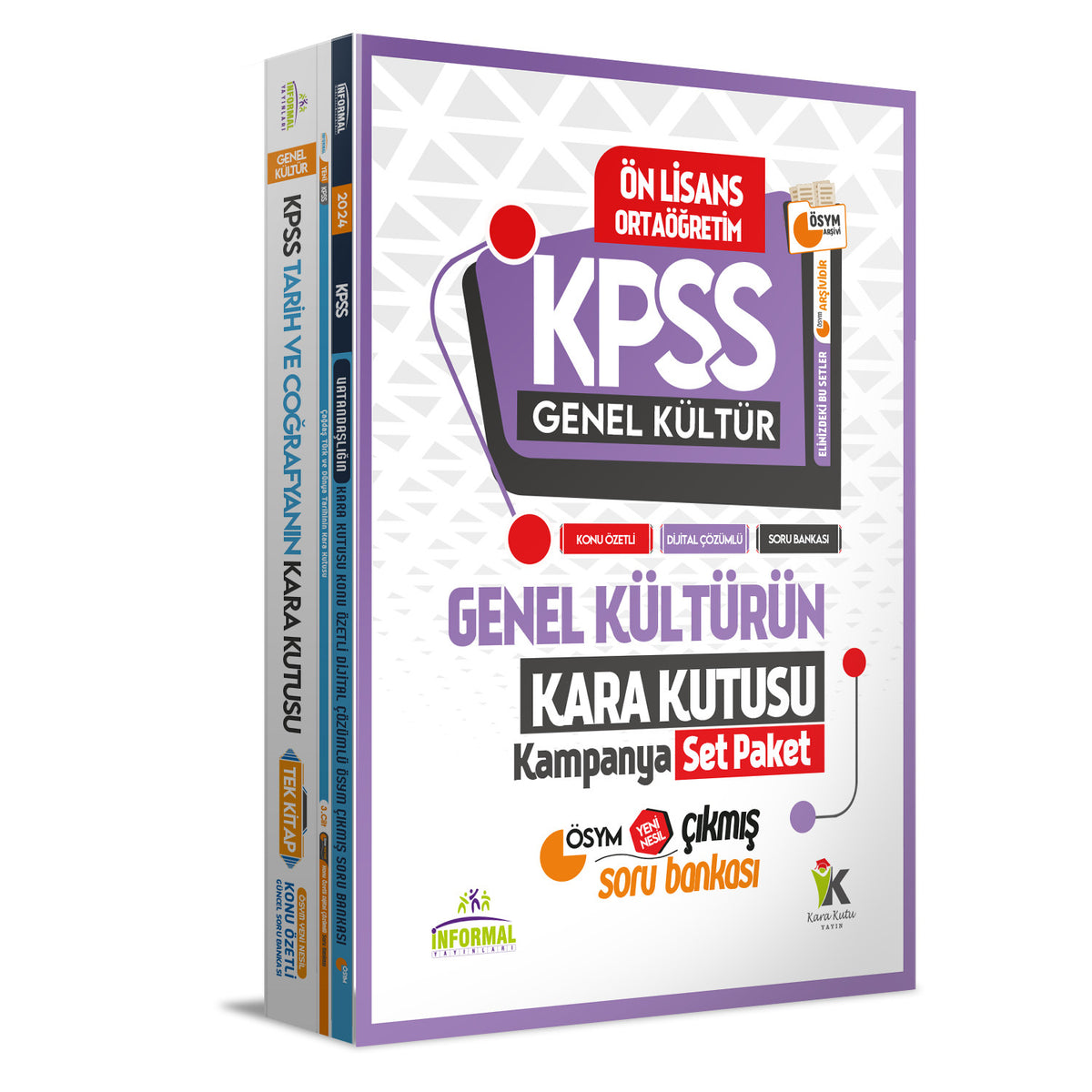 KPSS Ön Lisans Tarih Coğrafya Vatandaşlık Kara Kutu Konu Özetli Dijital Çözümlü Soru Bankası kitap kapağı