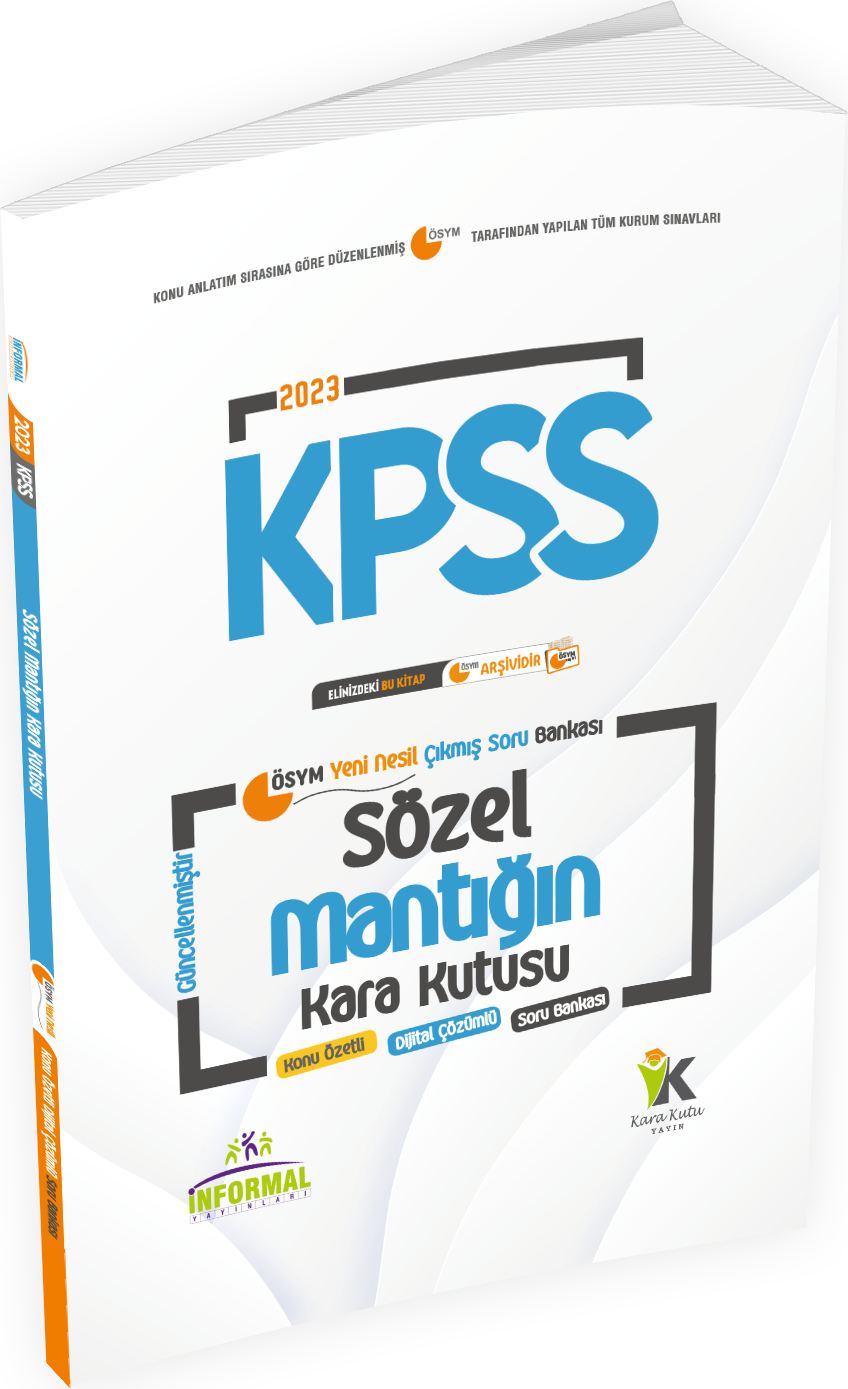 KPSS Sözel Mantık Kara Kutu Konu Özetli Dijital Çözümlü ÖSYM Çıkmış Soru Havuzu Bankası kitap kapağı