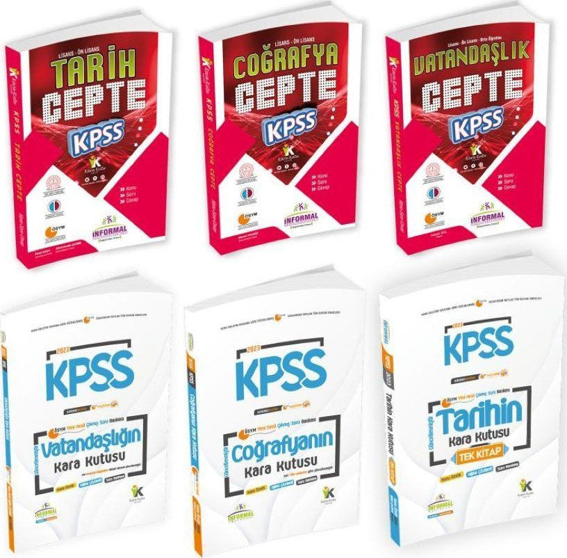 KPSS Tarih TEK-Coğrafya-Vatandaşlık Karakutu-CEPTE 6lı Konu- Soru Bankası Paket Seti kitap kapağı