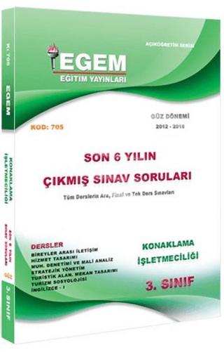 3. Sınıf 5. Yarıyıl Konaklama İşletmeciliği Güz Dönemi Çıkmış Sınav Soruları (Kod 705)