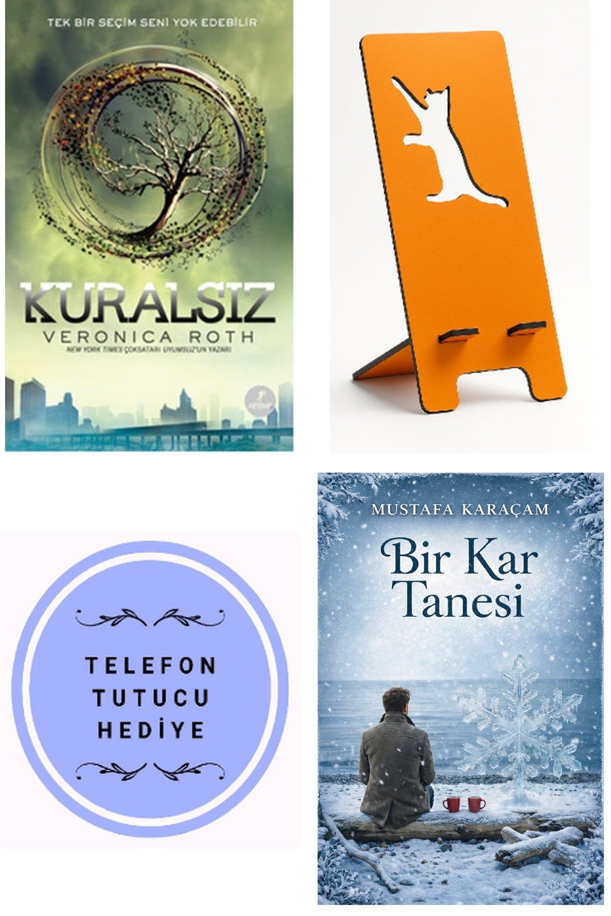 Kuralsız - Veronica Roth + Telefon Tutucu + Bir Kar Tanesi kitap kapağı