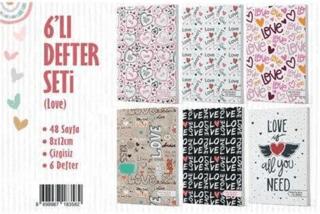 6'lı Defter Seti - Love | Note The Time - Resim 1