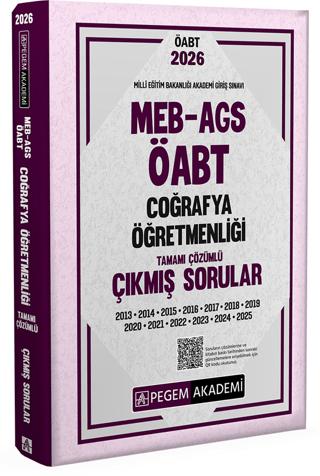 2026 MEB AGS ÖABT Coğrafya Öğretmenliği Tamamı Çözümlü Çıkmış Sorular | Pegem Akademi Yayıncılık (Ciltsiz) - Resim 1
