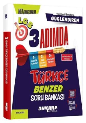 Ankara 2025 8. Sınıf Türkçe Güçlendiren 3 Adımda Benzer Soru Bankası - Eren Akyüz kitap kapağı