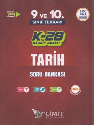 9. ve 10. Sınıf Tekrarı Tarih K-28 Maarif Model Soru Bankası | Limit Yayınları (Ciltsiz) - Resim 1