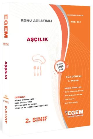 2. Sınıf Aşçılık Güz Dönemi 3. Yarıyıl Tüm Dersler Konu Anlatımlı Soru Bankası (234) | Egem Eğitim Yayınları (Ciltsiz) - Resim 1