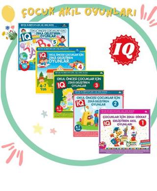 4-5-6-7 Yaş ve Üzeri Çocuklar İçin IQ Zeka Geliştiren Akıl Oyunları (5 Kitap)