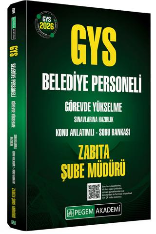 2026 GYS Belediye Personeli Görevde Yükselme Sınavlarına Hazırlık Konu Anlatımlı Soru Bankası Zabıta Şube Müdürü | Pegem Akademi Yayıncılık (Ciltsiz) - Resim 1