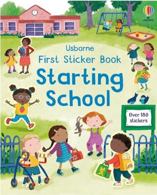 First Sticker Book Starting School: A First Day of School Book for Children | Usborne (Ciltsiz) - Resim 1