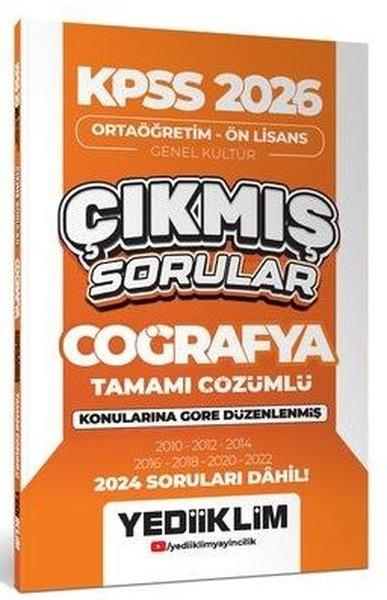 KPSS 2026 Ortaöğretim - Önlisans Coğrafya Konularına Göre Çıkmış Sorular 2024 Soruları Dahil | Yediiklim Yayınları (İnce Kapak) - Resim 1