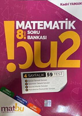 Matbu Yayınları 8.Sınıf Matematik Soru Bankası - Kadri Yaman kitap kapağı