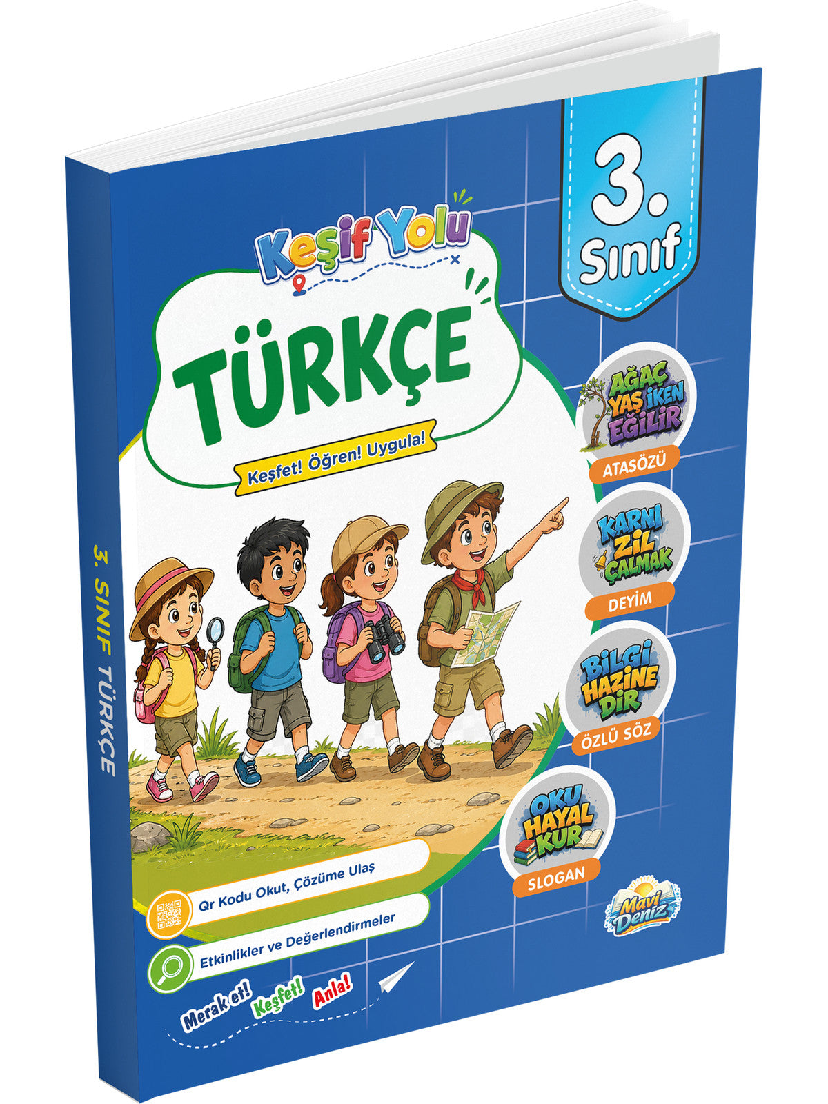 Mavi Deniz 2027 3. Sınıf Keşif Yolu Türkçe Maarif Model kitap kapağı