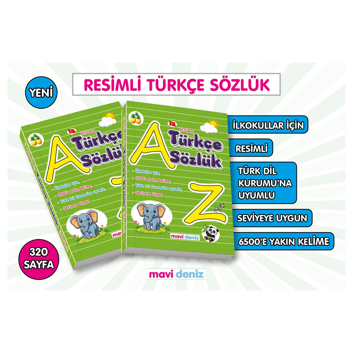 Mavi Deniz 2027 İlkokul Resimli Türkçe Sözlük Maarif Model kitap kapağı
