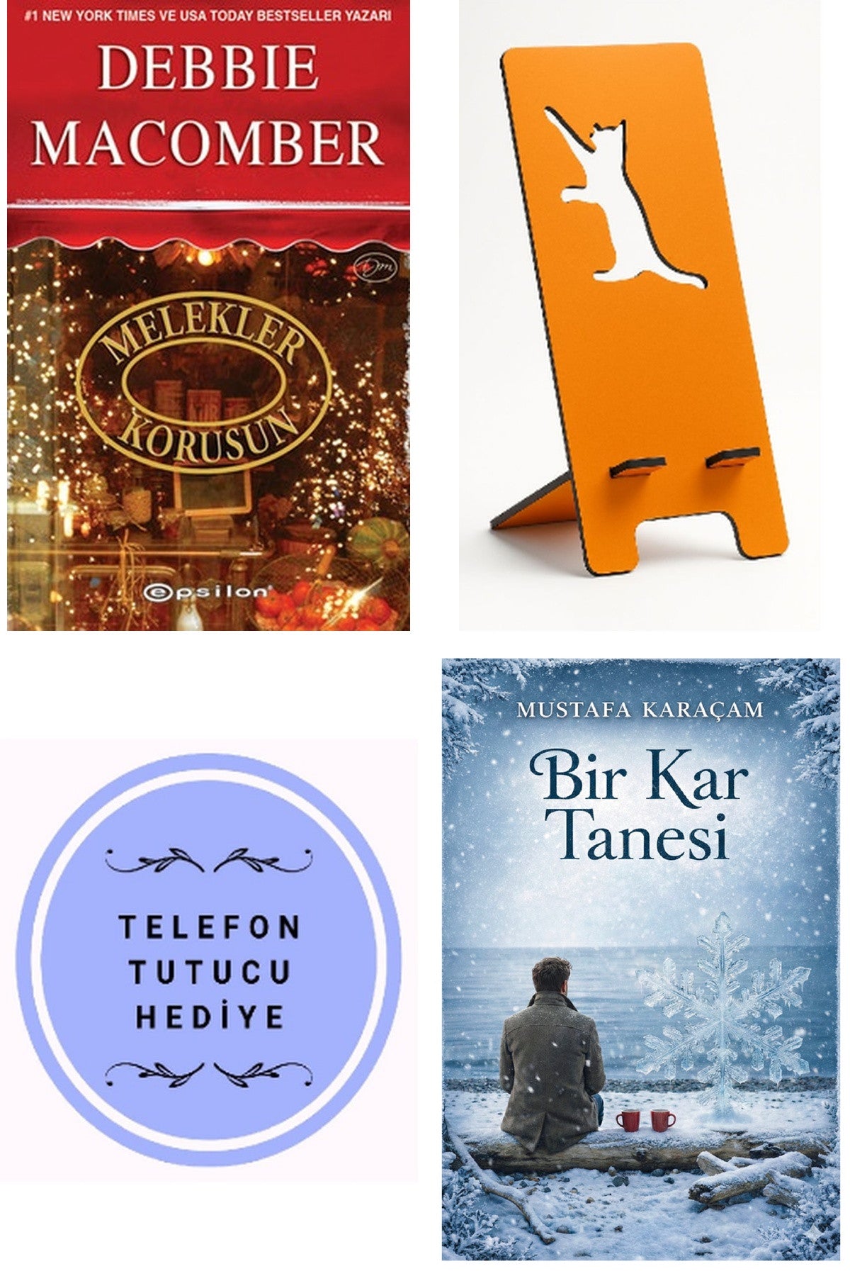 Melekler Korusun - Debbie Macomber + Telefon Tutucu + Bir Kar Tanesi kitap kapağı