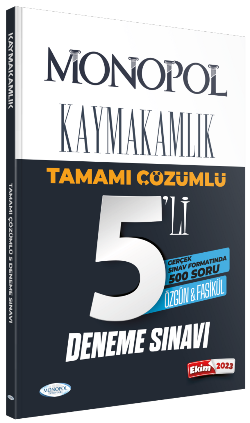 Monopol Kaymakamlık Tamamı Çözümlü 5’Li Deneme Sınavı kitap kapağı