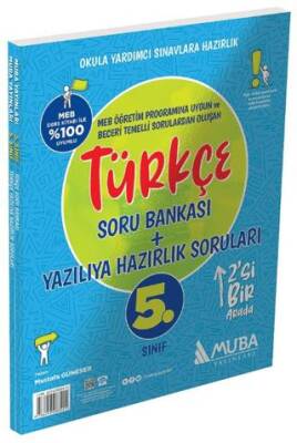 5. Sınıf Türkçe Soru Bankası + Yazılıya Hazırlık Soruları 2`si 1 Arada - Mustafa Güneser kitap kapağı