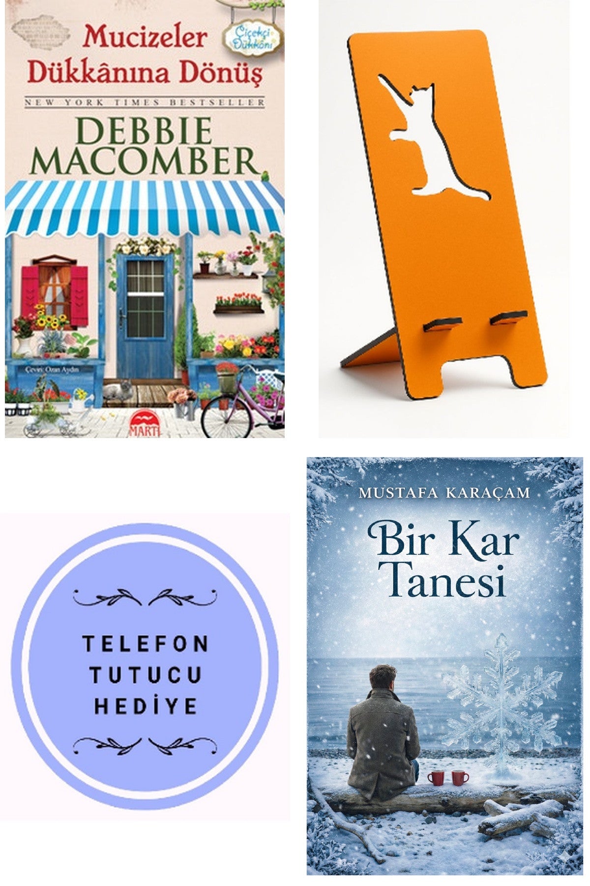 Mucizeler Dükkanına Dönüş - Debbie Macomber + Telefon Tutucu + Bir Kar Tanesi kitap kapağı