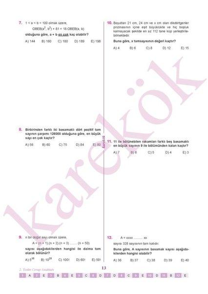 Matematik Zoru Bankası | Karekök Eğitim Yayın (İnce Kapak) - Resim 7